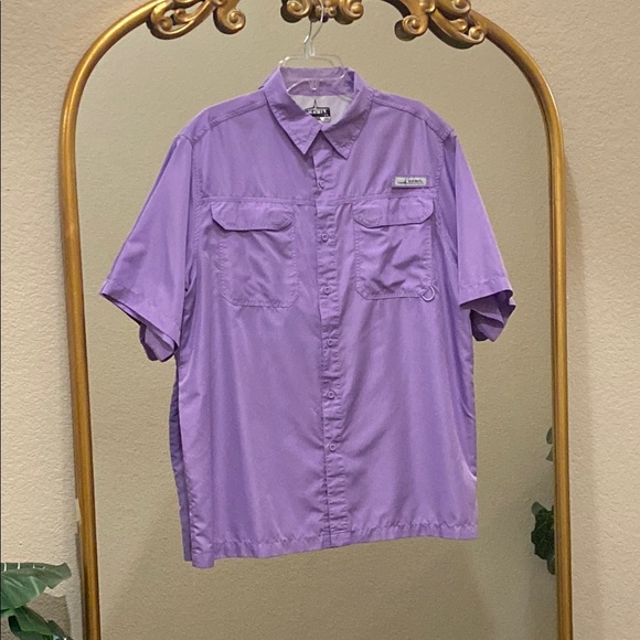 Habit Purple Casual Button Down Shirt Size L - Picture 1 of 8